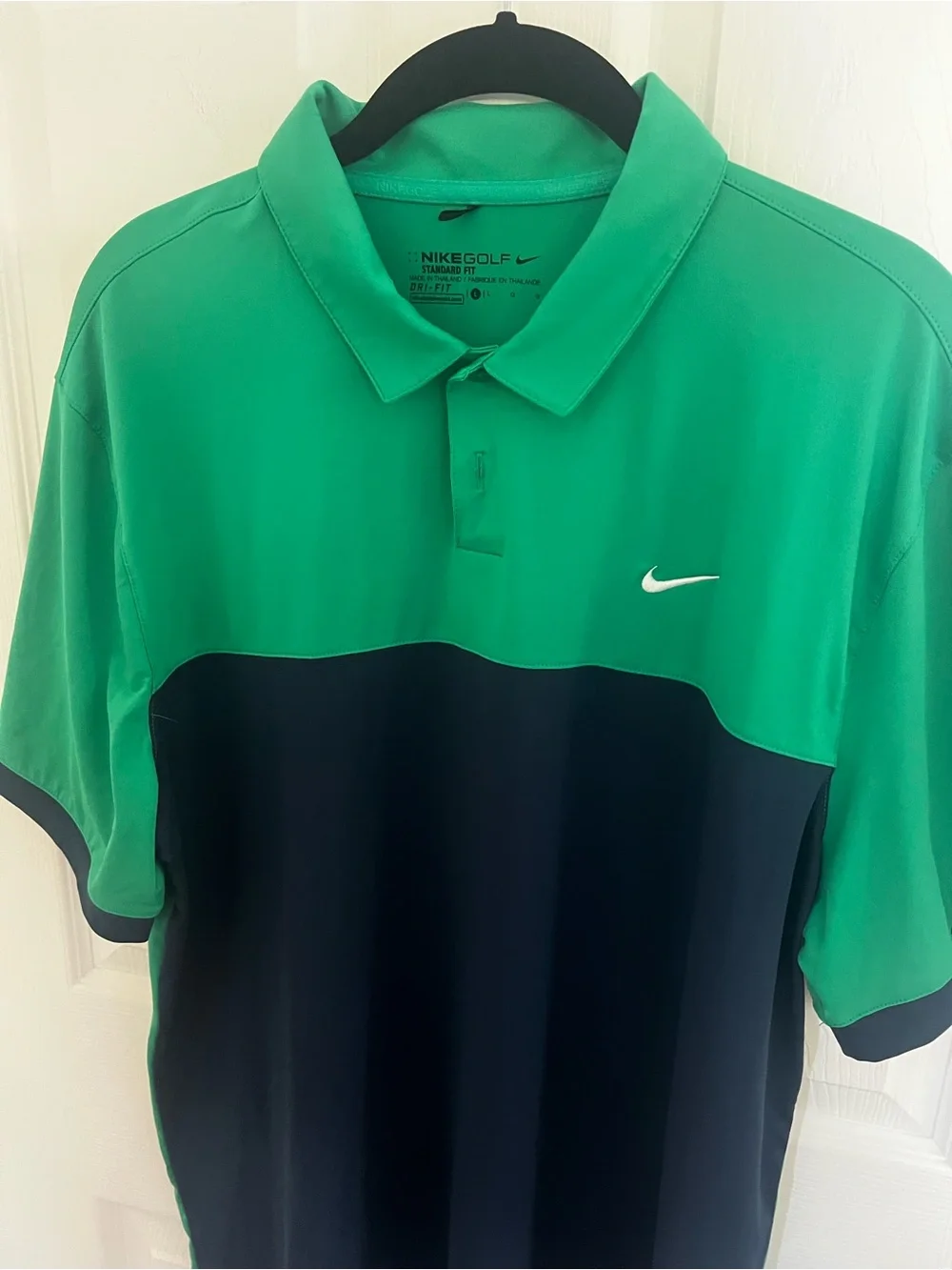 Nike Men’s Green & Navy Colorblock Polo